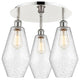 Cindyrella-3 Light 19" Flush Mount-Polished Nickel, Seedy Glass Shade