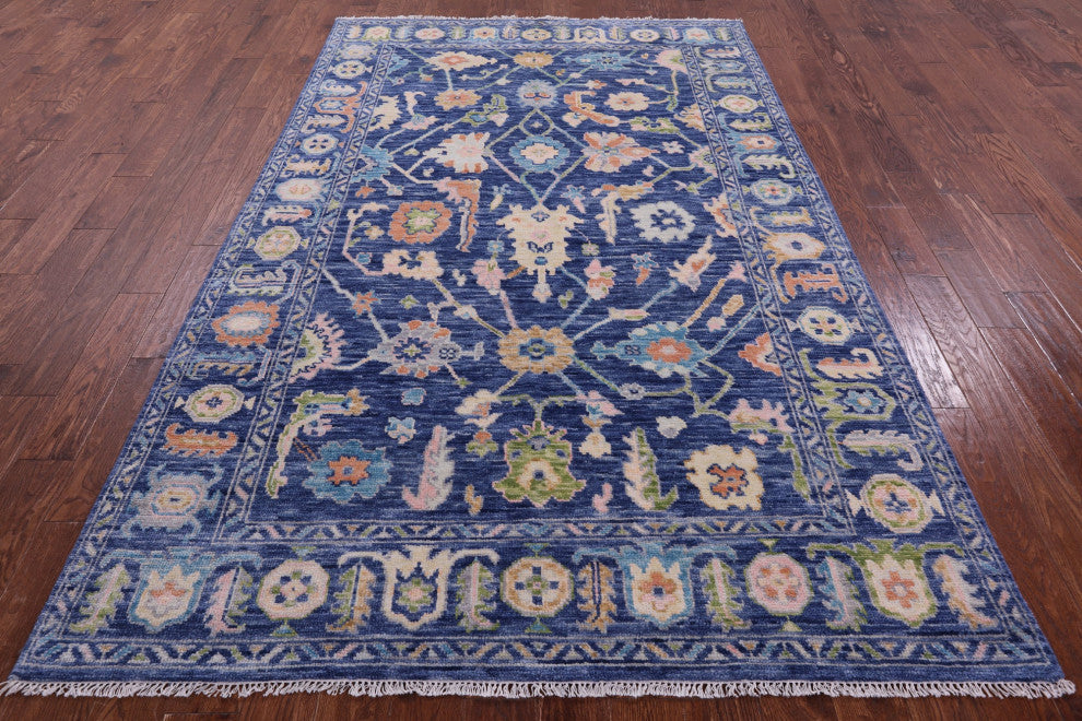 6' 0" X 9' 6" Handmade Turkish Oushak Wool Rug - Q15610
