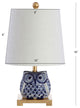 Justina 16" Ceramic Mini Table Lamp, Blue and White, Set of 2