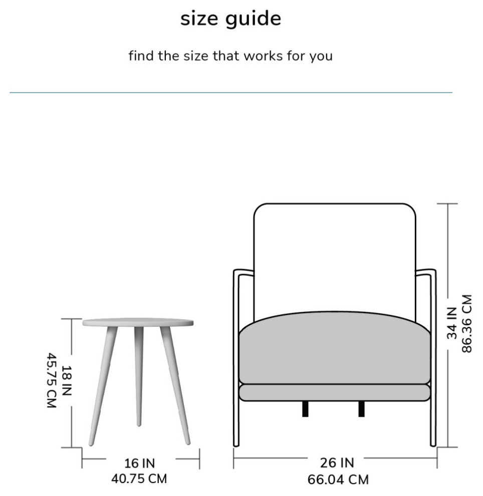Tora End Table, Black, 18"