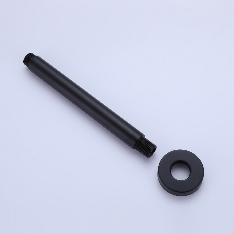 Ceiling Mounted Rain Shower System with Hand Shower-Includes Rough-in Valve, Matte Black
