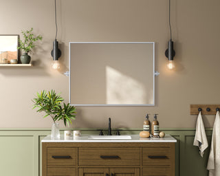 Home Living 24x32 Pivot Mirror, Silver