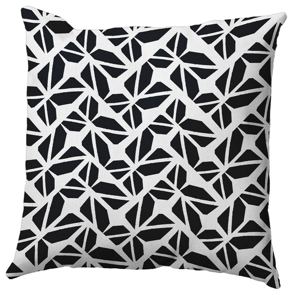 Kaleidoscope Graffiti Accent Pillow, Black, 26"x26"