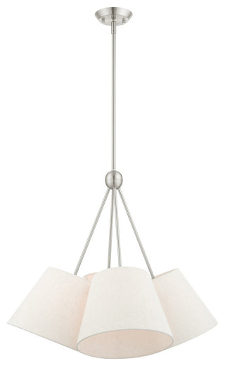Livex Lighting Prato 4 Light Brushed Nickel Chandelier