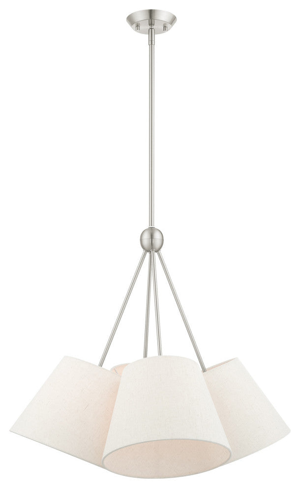 Livex Lighting Prato 4 Light Brushed Nickel Chandelier