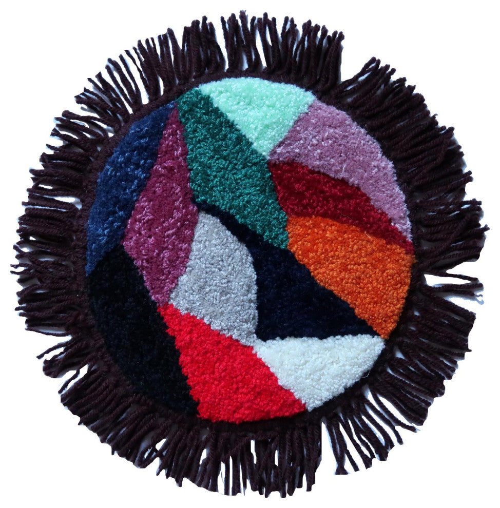 Handmade Contemporary ORA French Savonnerie Seat Cover 0.9', 27cm, 2021