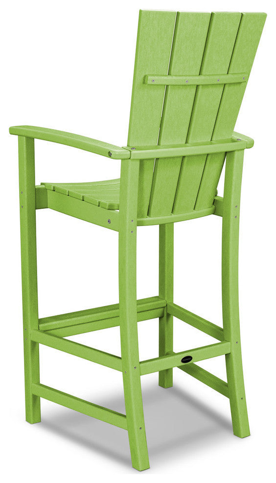 Polywood Quattro Adirondack Bar Chair, Lime