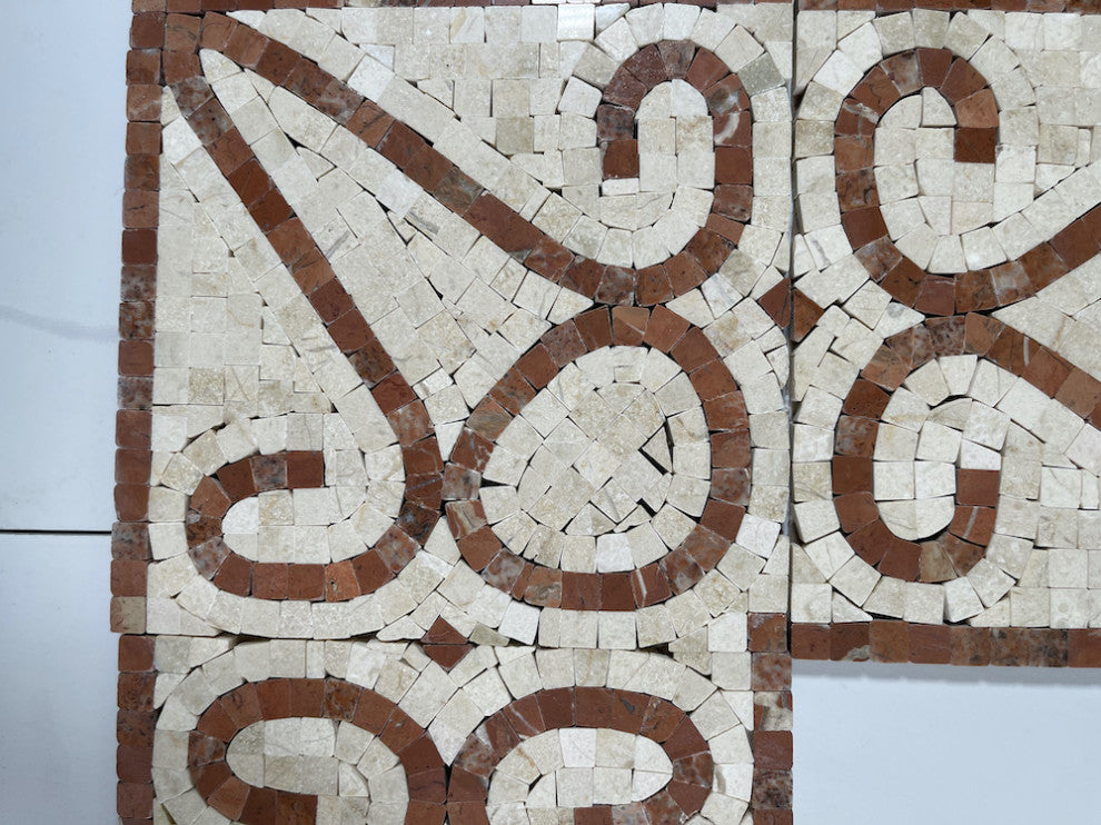 Marble Mosaic Border Listello Tile Everlasting Rojo 7.1x15.7 Polished, 1 piece