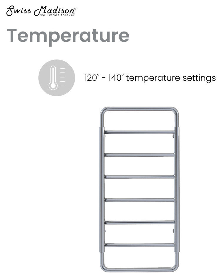 Ivy 8-Bar Electric Towel Warmer, Chrome