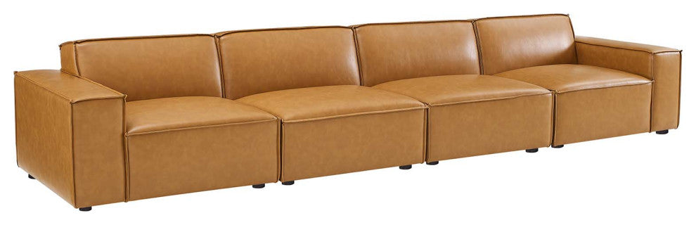 Restore Vegan Leather 4-Piece Sofa Tan