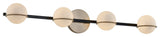 Fusion-Centric 4-Light Bath Bar Matte Black/Brass Finish Opal Glass