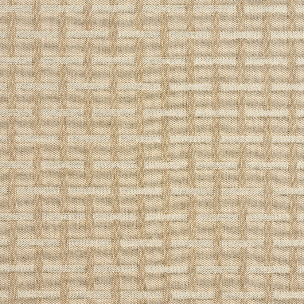 Beige Natural Geometric Checkered Upholstery Fabric By The Yard
