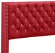 Chester Upholstered Velvet Bed, Cherry, Full