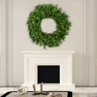 Vickerman A801043LED 42" Cheyenne Pine Artificial Christmas Wreath, Warm White