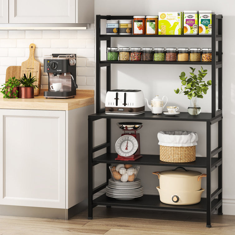 Tribesigns Bakers Rack With Hutch, Black