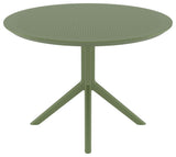 Sky Round Dining Table 42" Black, Olive Green