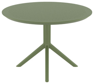 Sky Round Dining Table 42" Black, Olive Green