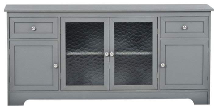 65 inch TV stand with 4 doors adjustable panels cabinet with light freen finish