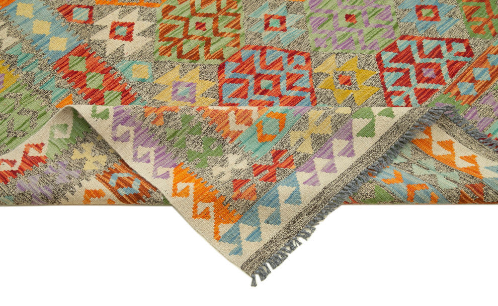 Rug N Carpet - Hand-knotted Turkish 8' 4'' x 11' 5'' Unique Wool Kilim Rug