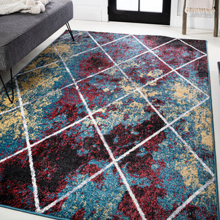Cole Minimalist Diamond Trellis Multi/White 5'x8' Area Rug