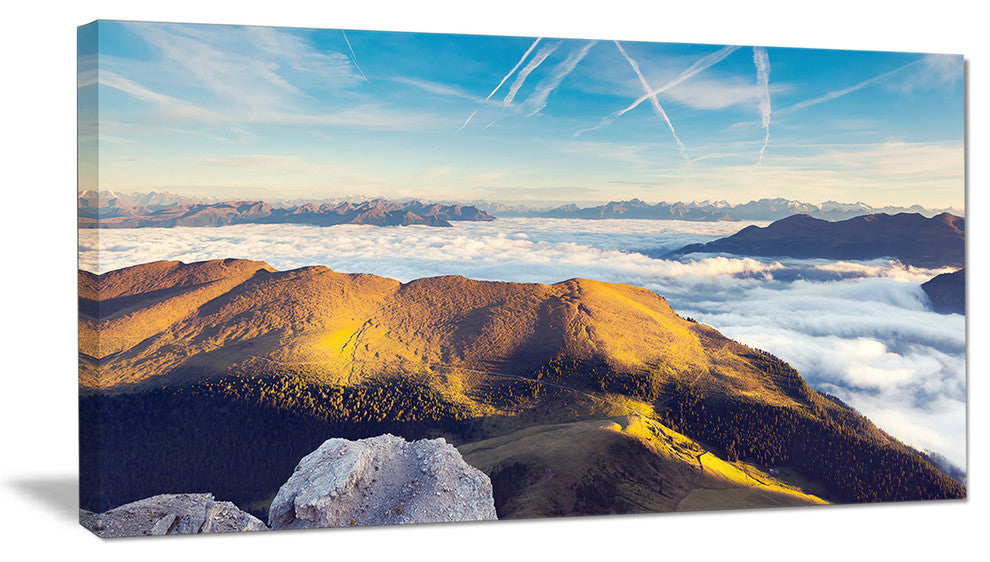 "Fantastic View of Val Gardena Valley" Seashore Canvas Art, 32"x16"