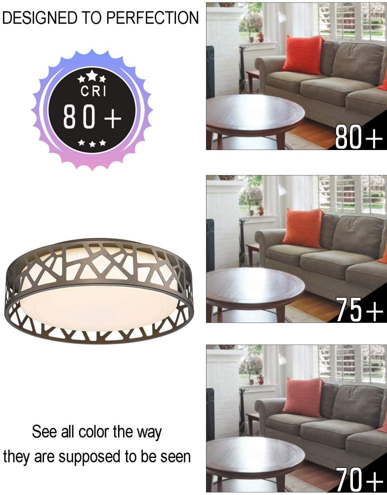 14 inch LED Flush Mount Ceiling Light round light ceilihg fixture with bronze