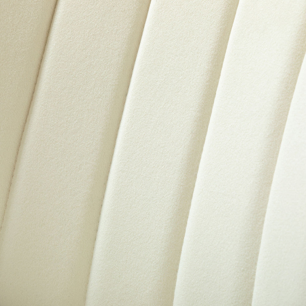 Swivel Task Chair With Tufted Back, Ivory