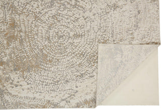 Weave & Wander Frida Distressed Abstract Watercolor Rug, Ivory/Gray, 2'1"x3'