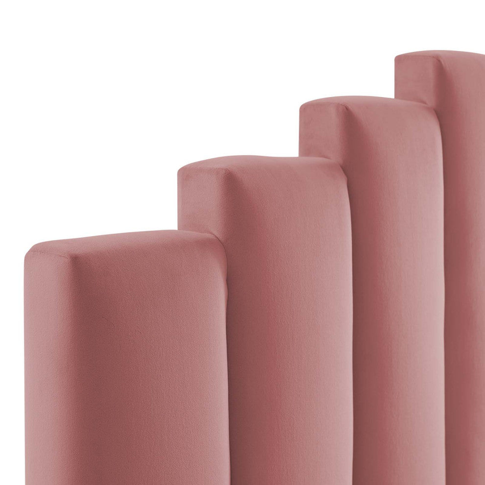 Noelle Performance Velvet Twin Headboard-Dusty Rose