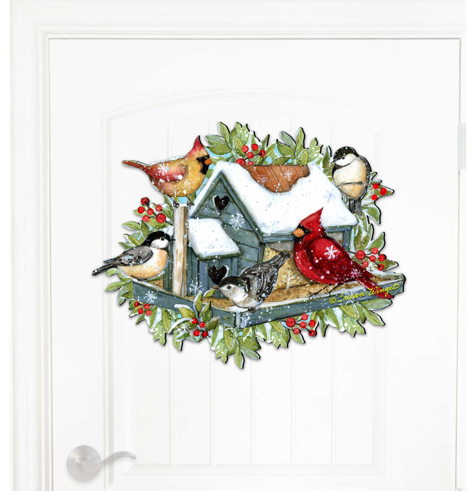 Winter Cardinals Door Decor by Susan Winget Christmas Santa Snowman Decor