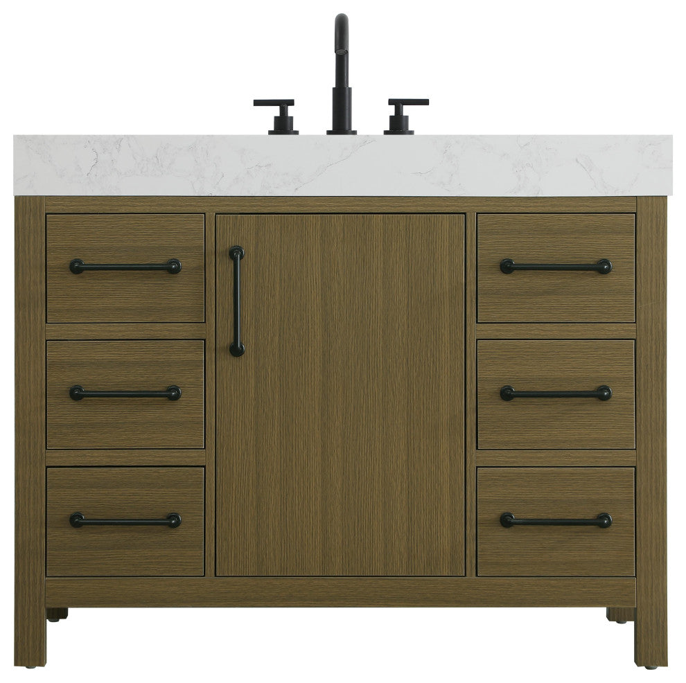 Home Living 42" Single Bathroom Vanity, Chestnut Brown