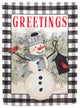 Snowman With Cardinals Flag, Polyester, Garden