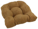 19" U-Shaped Micro Suede Tufted Dining Chair Cushion, Brown
