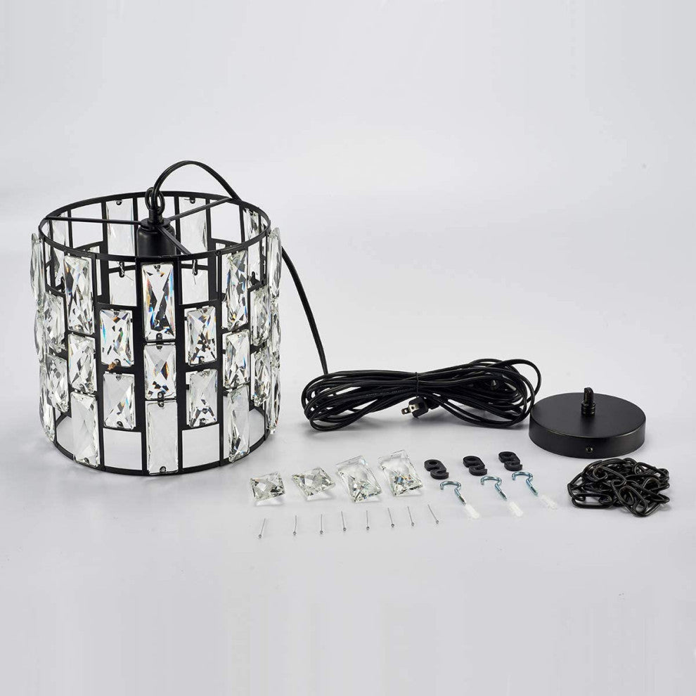 Crystal Hanging Lamp, Plug In, Swag, Cage Lighting