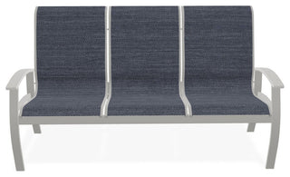 Belle Isle Sling 3-Seat Outdoor Sofa, Augustine Denim/Snow