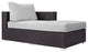 Espresso White Convene Outdoor Patio Fabric Right Arm Chaise