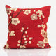 Designer Pillow Cover, Cherry Blossom Design, Red Decorative Pillow, 20"x20"