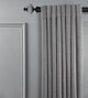 Linen Avenue Grey Stone Cap Single Curtain Rod Set,66-120 Inch,Matte Black