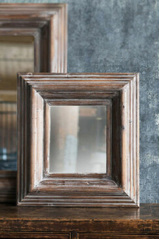Grey Washed Square Framed Mirror, Small