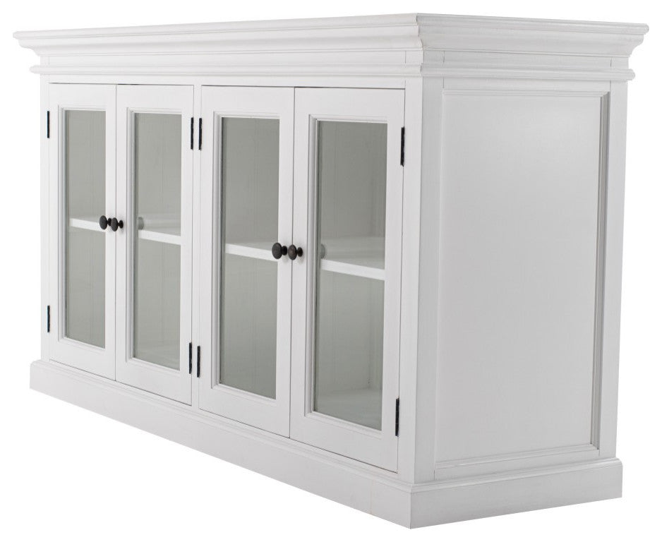 Modern Farm White Glass Door Buffet Server