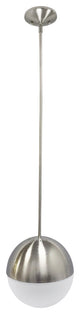 Aspen Creative 61147-21, 1 Light Pendant Light, Satin Nickel, 10" W x 48-5/8" H