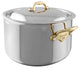 Mauviel M'Cook B Stainless Steel Stewpan With Lid & Brass Handles, 3.4-qt