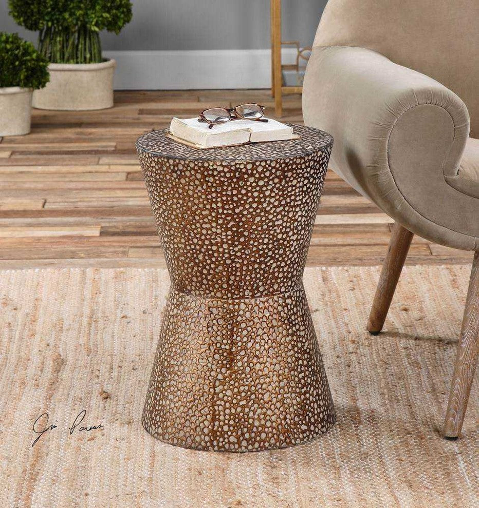 Modern Copper Bronze Drum Table