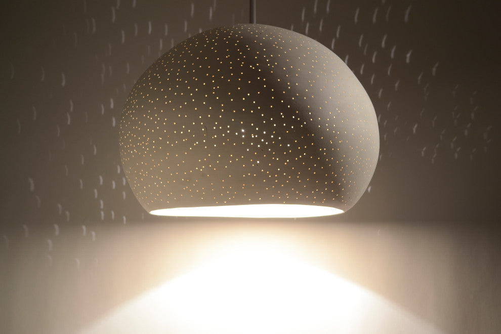 Pendant Lamp 15" Claylight Pendant, Dot Pattern, Led Bulb