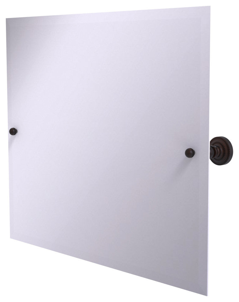 Frameless Landscape Tilt Mirror with Beveled Edge, Venetian Bronze