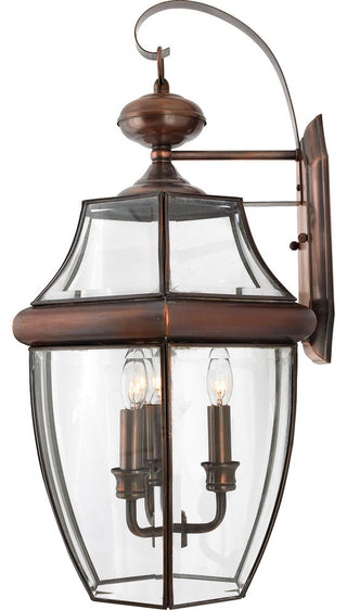 Newbury 3-Light Outdoor Lantern, Aged Copper