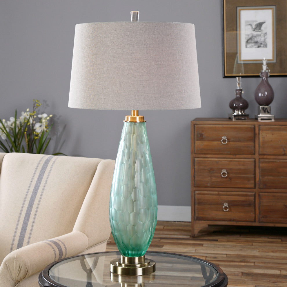 Uttermost 27003 Lenado Sea Green Glass Table Lamp