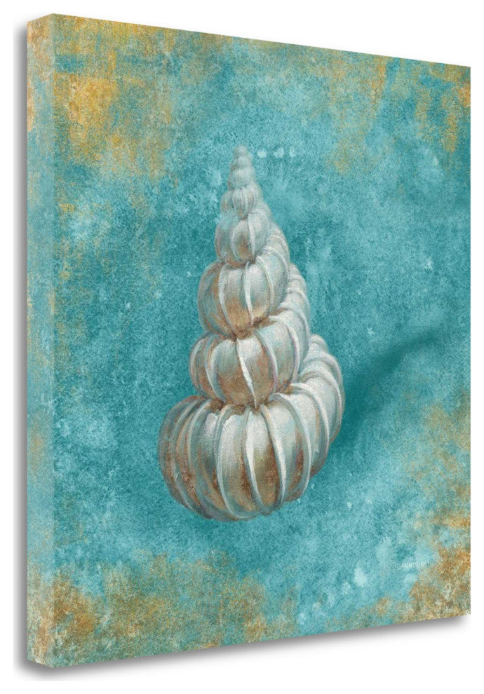 24" Majestic Seashell in the Bright Blue Sea Giclee Wrap Canvas Wall Art