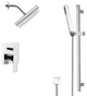 Chrome Shower System With 9" Rain Shower Head and Hand Shower