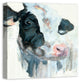 Curious Painted Dairy Cow 24x24 Canvas Wall Art